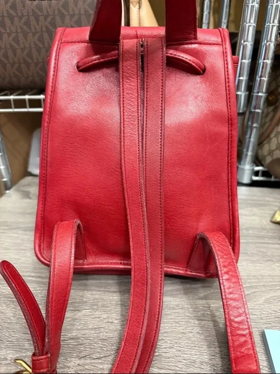Coach Vintage Mini Leather Red Backpack - Picture 5 of 8